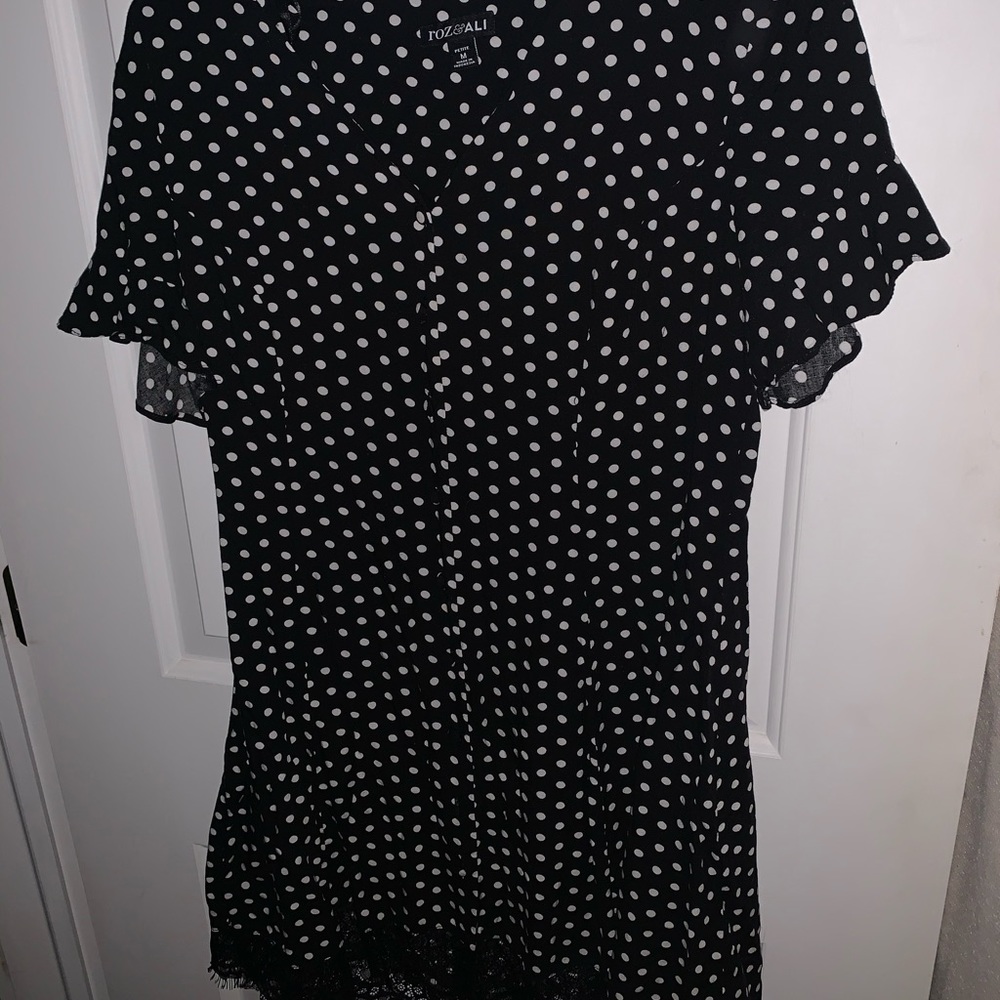 Black polka dot dress